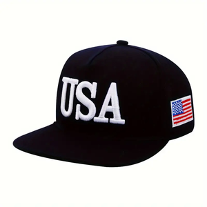 Casquette Snapback en coton brodé personnalisé de haute qualité 100% chapeau blanc uni noir bord plat en gros ajusté pour le sport cyclisme ski - Product Image 1