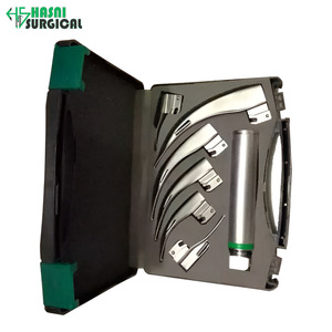 Lames de laryngoscope à fibres optiques à prix de gros 000, 1, 2, 3, 4 avec poignée manuelle en acier inoxydable allemand, certifiées CE ISO pour ORL - Product Image 1