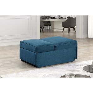 Fauteuil convertible de style contemporain 1 pièce en tissu bleu avec siège de rangement fonctionnel et oreillers pour salon - Product Image 5
