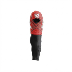 Maillot de football américain personnalisé pour homme, rouge et noir, sublimé, manches courtes, respirant, ajusté, vêtements de sport pour adultes - Product Image 3