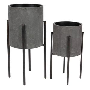 Jardinières décoratives en métal avec support, base antidérapante, présentoir de sol pour salon et balcon, support de plantes durable pour la décoration intérieure - Product Image 1