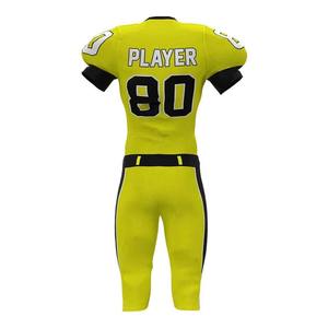 Custom American Football Uniform <b>Padded</b> Jersey <b>Pants</b> Set Boys Sublimation Teamwear Short Front Yellow Black Sportswear Wholesale - Product Image 3