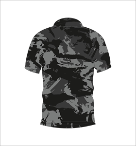 Polo en tissu camouflage urbain couleur charbon, manches courtes, style streetwear, vêtements de sport - Product Image 2