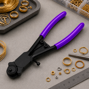 Alicates de acero con mango morado para joyería, herramienta para doblar anillos, equipo para engastar joyas - Product Image 5