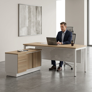 Escritorio de Oficina Rectangular de Acero Boras Ash, Diseño Moderno y Minimalista, Duradero, Uso Comercial, Oficina en Casa, Suecia, DIY - Product Image 4