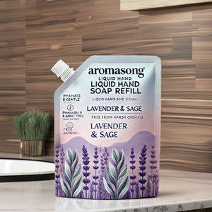 Savon liquide pour les mains en recharge de 32 oz, marque privée, parfum lavande et sauge rafraîchissant, formule biologique douce, blanchissante et anti-acné - Product Image 4