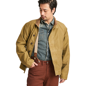Nouvelle veste d'extérieur surdimensionnée à fermeture éclair pour homme, en toile vintage de qualité supérieure, style Euro/US, prête à l'emploi, personnalisable - Product Image 1