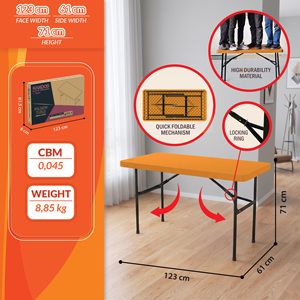 <b>Foldable</b> <b>Plastic</b> Multipurpose <b>Table</b> Dining Study Toy Activity <b>Table</b> Heavy Duty Portable Indoor Outdoor - Product Image 4