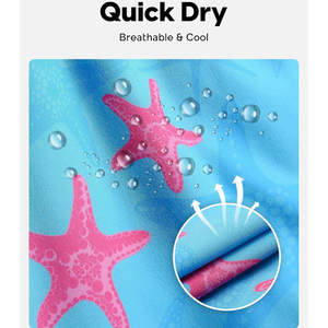 Men's Quick Dry Anti-UV Breathable <b>Swim</b> Shorts with <b>Board</b> Shorts Drawstring Waist Casual Beach Trunks Blue Pink Pattern - Product Image 5