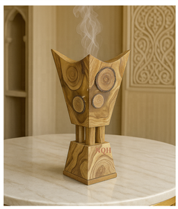 Luxury Handcrafted Acacia Wood <b>Epoxy</b> <b>Resin</b> Bakhoor Burner Modern Arabic Aromatic Incense Holder Customizable Design for Home - Product Image 1