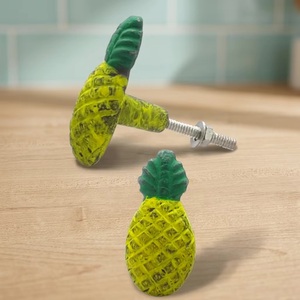 Modern <b>Pine</b> Apple Cast Iron Furniture Handles Pulls Versatile for Kitchen Bathroom Living Room & Bedroom Dresser Application - Product Image 1