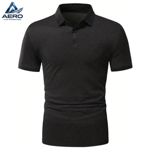 Meilleur fournisseur, nouveau polo homme noir uni, produit très vendu, vêtements de rue, service OEM, lavable en machine - Product Image 1