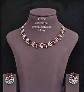 Conjunto de Collar y Aretes Elegantes con Circonita Cúbica 12050, Gema Ovalada Morada, Joyería Floral, Joyería de Moda para Fiesta o Boda - Product Image 6