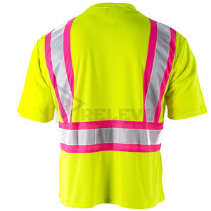 เสื้อทำงานสะท้อนแสงมองเห็นได้ชัด ระบายอากาศได้ดี แขนสั้น 180 GSM โพลีเอสเตอร์ สไตล์ชุดทำงาน - Product Image 3