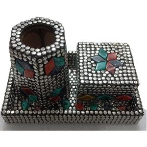 Ensemble brûleur à bakhoor en bois et métal, design tendance, mabkhara pour Ramadan, Eid, décorations festives, ensemble mubkhar pour la décoration de la maison - Product Image 3