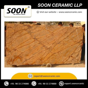 SOON CERAMIC Factory Direct Low Price RAINFOREST GOLD Calcite Big <b>Slab</b> Polished Modern Eco-friendly 3D Design Living Room Wall - Product Image 3