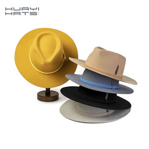 Wholesale Handmade <b>Flat</b> Hard Vintage Blank Formal Elegant Women's Australian 100% Wool Felt Custom Wide Brim Fedora <b>Hats</b> - Product Image 2