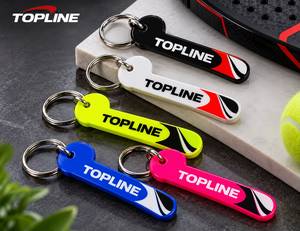 Porte-clés promotionnel TOPLINE en forme de mini bâton de hockey multicolore - Product Image 1