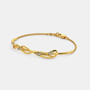 สร้อยข้อมือทองคำประดับเพชรแบบเกลียว - Product Image 3