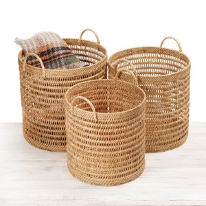 Panier à linge en rotin, paniers de rangement fonctionnels de luxe, accessoires pour l'organisation de la maison - Product Image 4