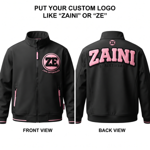 เสื้อแจ็คเก็ตซอฟต์เชลล์โพลีเอสเตอร์พรีเมียม 220 GSM สีดำ ซิปเต็มตัว กันลม เป็นมิตรกับสิ่งแวดล้อม ระบายอากาศได้ดี มีฮู้ด สวมใส่สบาย เหมาะสำหรับกิจกรรมกลางแจ้ง แบบสวมใส่ได้ทุกโอกาส - Product Image 1