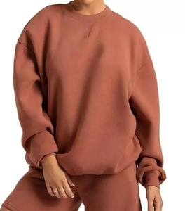 Sudadera de cuello redondo para mujer, jersey de secado rápido de lana, sudadera transpirable de talla grande, sudaderas de invierno con diseño de Color sólido liso - Product Image 2