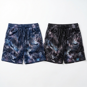 Pantalones cortos de malla con gráfico de camuflaje y efecto de ondas de agua personalizados para hombre, pantalones cortos deportivos de baloncesto con sublimación para entrenamiento - Product Image 2