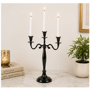 Wholesale 3 Arm Candelabra <b>Black</b> Metal Candle Holder Table Top <b>Candlestick</b> Stand for Wedding Event Table Centerpiece Decoration - Product Image 4