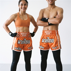 กางเกงมวยไทยพิมพ์ลายเองสำหรับผู้ชายและผู้หญิง กางเกงสำหรับต่อสู้ กางเกงมวยไทยสำหรับผู้ชายและผู้หญิง - Product Image 1