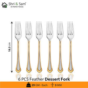 JAGDAMBA CUTLERY LIMITED Feather-Design Stainless Steel 6 PCS <b>Coffee</b> <b>Spoon</b> Premium Cutlery Set - Product Image 5