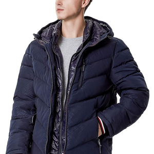Chaqueta de burbujas azul marino para hombre, con cierre de cremallera, impermeable, transpirable, de secado rápido, para invierno, corte regular, no tejida - Product Image 6