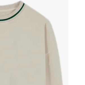 Sudadera Casual de Manga Larga con Cuello Redondo y Ribete en Contraste Verde Crema para Mujer, Ropa al por Mayor 2026 - Product Image 5