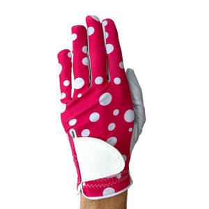 Guante de Golf de Piel Cabretta Transpirable para Mano Izquierda con Diseño Personalizado con Estampado de Puntos para Entrenamiento en Club - Product Image 1