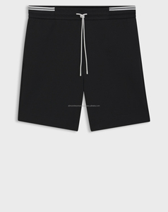 Pantalones Cortos de Satén de Algodón de Alta Calidad para Hombre, Bordados, Casuales, con Patrón Sólido, Cinturón de Punto y Cordón Ajustable, Personalizables para el Verano - Product Image 1