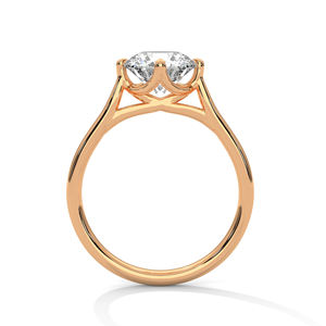 Round Lab-Grown Diamond <b>Split</b> Shank Engagement <b>Ring</b> in Gold – Elegant Minimalist Solitaire Proposal Diamond <b>Ring</b> for women - Product Image 4