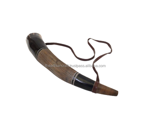 Cuerno de buey Real pulido de la mejor calidad, estilo Animal, cuerno que sopla con funda de cuero, bolsa de regalo para beber nórdico directamente India - Product Image 3
