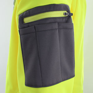 Sudadera con Capucha de Seguridad Reflectante de Alta Visibilidad, Certificada ANSI Clase 1, para Hombre, Invierno, Forro Polar, Ropa de Trabajo, con Cubre Rostro y Logotipo Personalizado - Product Image 4