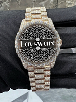 Montre mécanique analogique en acier inoxydable pour homme, cadeau d'anniversaire de luxe personnalisé avec moissanite