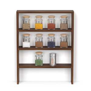 Yobeo Étagère à épices et masala en bois d'ingénierie à 4 niveaux / Présentoir pour bouteilles d'épices et support pour tasses pour la maison et la cuisine - Product Image 2