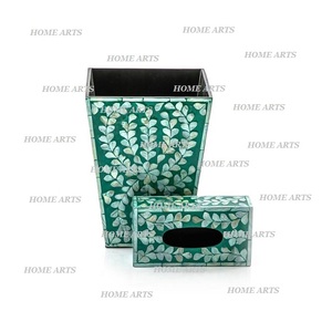 ถังขยะทรงสี่เหลี่ยมดีไซน์สวยงาม คุณภาพดีลักซ์ ผลิตจากเปลือกหอยมุก เหมาะสำหรับใช้ในสำนักงานและที่บ้าน - Product Image 2