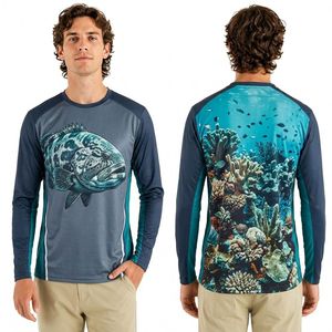 Camisetas Deportivas con Estampado de Peces Tarpón de la Costa, 220 GSM, Absorben la Humedad, Sublimadas, para Pesca - Product Image 4