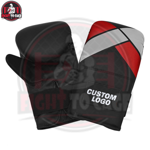 Guantes de boxeo de cuero PU en colores negro, rojo y gris para competición, buena calidad, venta al por mayor, tallas 4oz, 6oz, 8oz. - Product Image 2