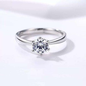 Export Quality Elegant Moissanite <b>Diamond</b> <b>Ring</b> with Brilliant Cut Stone for Bridal and Anniversary Wear Available For Sale - Product Image 1