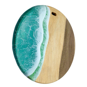 Premium Wooden Resin Coasters Epoxy Coaster <b>Set</b> Custom Drink Coasters Blue Resin Luxury Coasters Hot Selling 2026 - Product Image 1