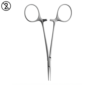 Pinzas Hemostáticas Anguladas Halsted de Acero Inoxidable, Instrumento Médico de Precisión para Oftalmología - Product Image 1