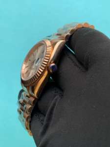 BOJ Plain R.O.L.E.X.27 41MM Elegant Style Gold Tone Stainless Steel Mechanical Automatic Japanese Analog Wrist <b>Watch</b> Low Price - Product Image 3