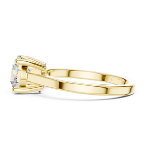 Anillo de compromiso clásico con diamante solitario cultivado en laboratorio en oro rosa – Anillo de diamante nupcial minimalista de cuatro puntas para mujer - Product Image 2