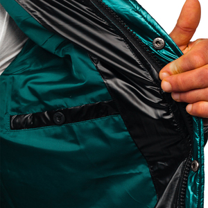 Veste matelassée thermique d'hiver personnalisée pour homme, imperméable, à capuche, en toile réversible, écologique, séchage rapide, pour l'extérieur - Product Image 5