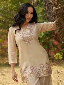 Ensemble Salwar Kameez pour femmes, en viscose ethnique, avec Kurta, Palazzo et Dupatta, brodé de motifs floraux, pour mariage, bal, Diwali et tenue décontractée - Product Image 2