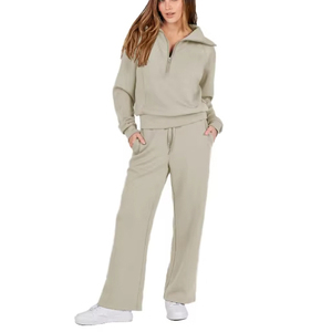 Women's Solid Autumn Hooded Full Sleeve Sports Top Midi Bottoms 2-Piece <b>Set</b> Breathable Quick Dry Digital Polyester/Cotton <b>Knit</b> - Product Image 3